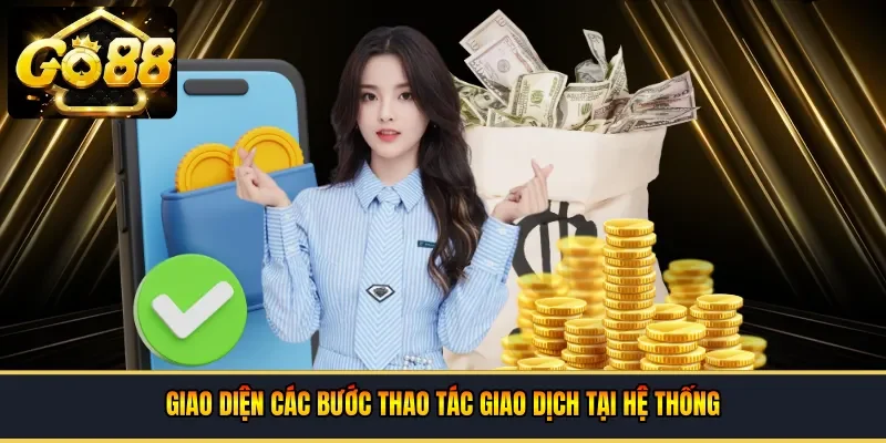 Giao diện các bước thao tác giao dịch tại hệ thống