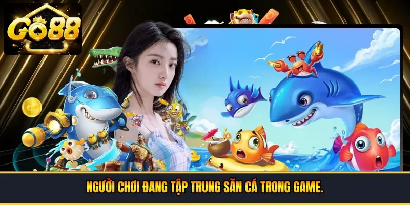 Người chơi đang tập trung săn cá trong game